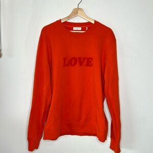 Designer Sandro Paris Orange Crewneck Sweatahirt Pullover
